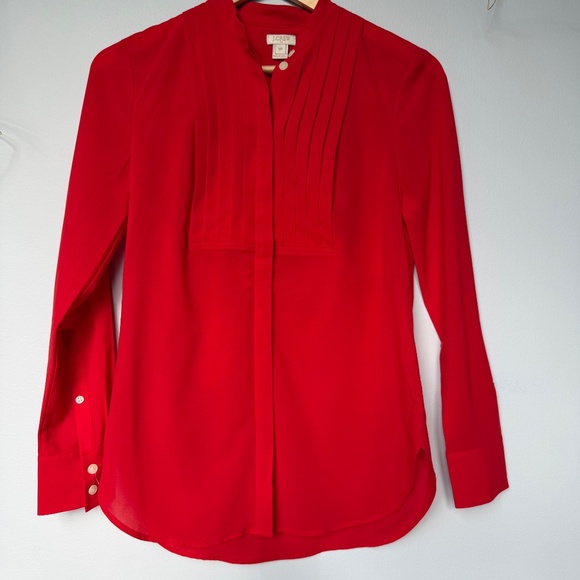 J Crew Factory Red Tuxedo Button Down - Picture 2 of 11